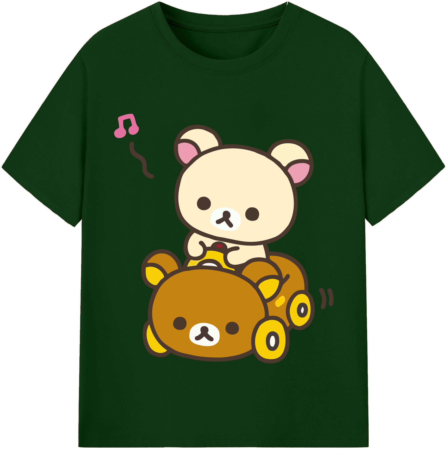 （画像用） リラックマ リラックマ キイロイトリ Rilakkuma Korilakkuma Kiiroitori 綿100％半袖Tシャツ（フロントプリント）